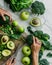 Sliced avocado on plain background