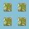 Sliced avocado toast pattern on blue background