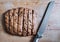 Sliced Biscotti, Italian cookies with bread knife