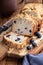 Sliced Blueberry Streusel Loaf Bread