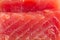 sliced bluefin tuna raw meat texture, close-up