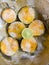 Sliced Brinjal and Lemon Eggplant Indian Food