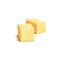Sliced butter or margarine blocks mockup realistic vector illustration isolated.