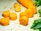 Sliced carrots on the table. Greens and cumin seeds. Soup preparation. Soup ingredient. For a veggie lunch