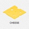 Sliced cheese icon, isometric style