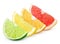 Sliced citrus fruit - lime, lemon, orange and grapefruit