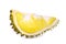 Sliced durian fruit isolated on white