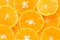 Sliced fresh orange fruit piece background, for healthy food or agricultural product concept
