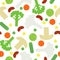 Sliced frozen vegetables seamless pattern