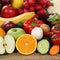 Sliced fruits and vegetables