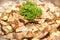 Sliced grill fish with garlic and flavor mix