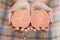 Sliced guava fruit in woman\'s hands