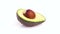 Sliced hass avocado isolated