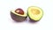 Sliced hass avocado isolated