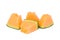 Sliced japanese melon, orange melon or cantaloupe melon isolated