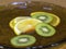 Sliced Kiwi Lemon Orange in the water