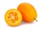 Sliced kumquat path isolated