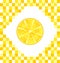 Sliced Lemon on Yellow Tiled Background