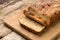 Sliced loaf of homemade unleavened wheat bread