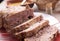 Sliced meatloaf closeup