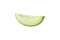 Sliced melon on a white background. The unusual coloring of the melon.