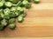 Sliced okra corner on wooden background