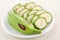 Sliced organic green cooking bananas