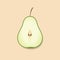 Sliced pear. Vector illustration decorative design