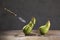 Sliced Pears and flying Knife