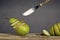 Sliced Pears and flying Knife