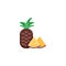 Sliced pineapple, fruit flat icon