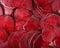 Sliced red beets background