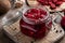 Sliced red beets in a jar - preparation of fermented beet kvass