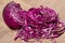 Sliced red cabbage on a table