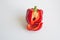 Sliced red California bell pepper