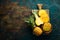 Sliced ripe baby pineapple on a black stone background. Tropical fruits.