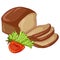 Sliced rye brown square bread