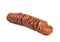 Sliced stick of sausage isolated
