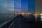 A sliced time lapse photography of cityscape near the container port in Tokyo wide shot