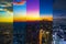 A sliced time lapse photography of panoramic cityscape in Tokyo day to night