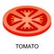 Sliced tomato icon, isometric style