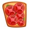 Sliced tomato toast icon, cartoon style