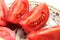 Sliced tomatoes closeup. Vegetables