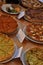 Sliced traditional French vegetables pies on a wooden table