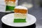 Sliced Tri Color layered sponge cake Independence Day or Republic Day Special - 15th August India