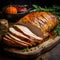 Sliced Turkey on Wooden Cutting Board