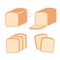 Sliced white bread illustration set