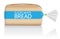 Sliced white bread loaf vector visual in clear bag