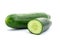 Sliced and whole cucumber isolated