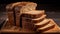 Sliced whole grain bread. Generative AI